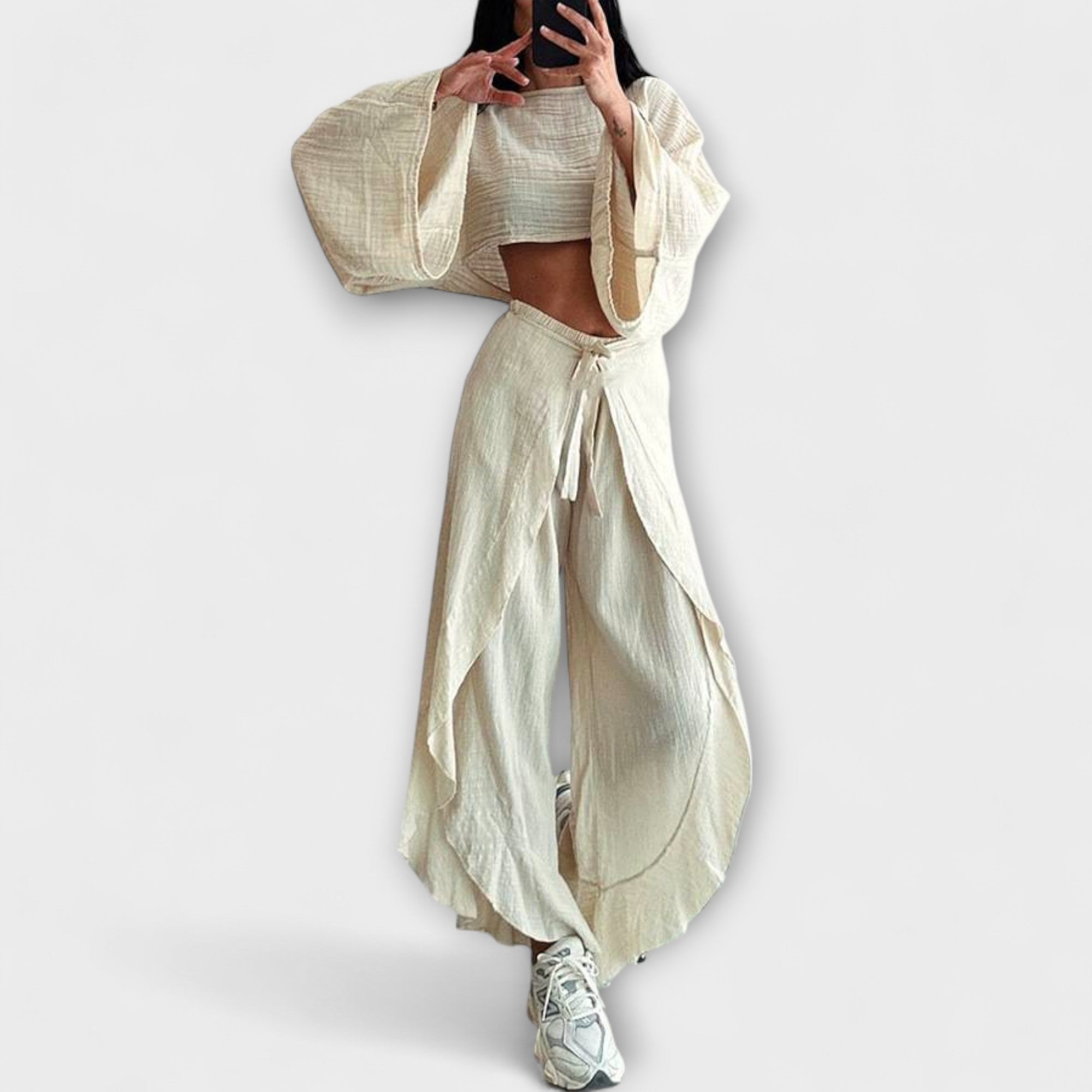 Joanna - Tailored Two-Piece Set in Cotton and Linen