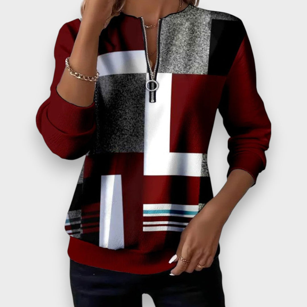 Margaret | Casual sweatshirt with half zip