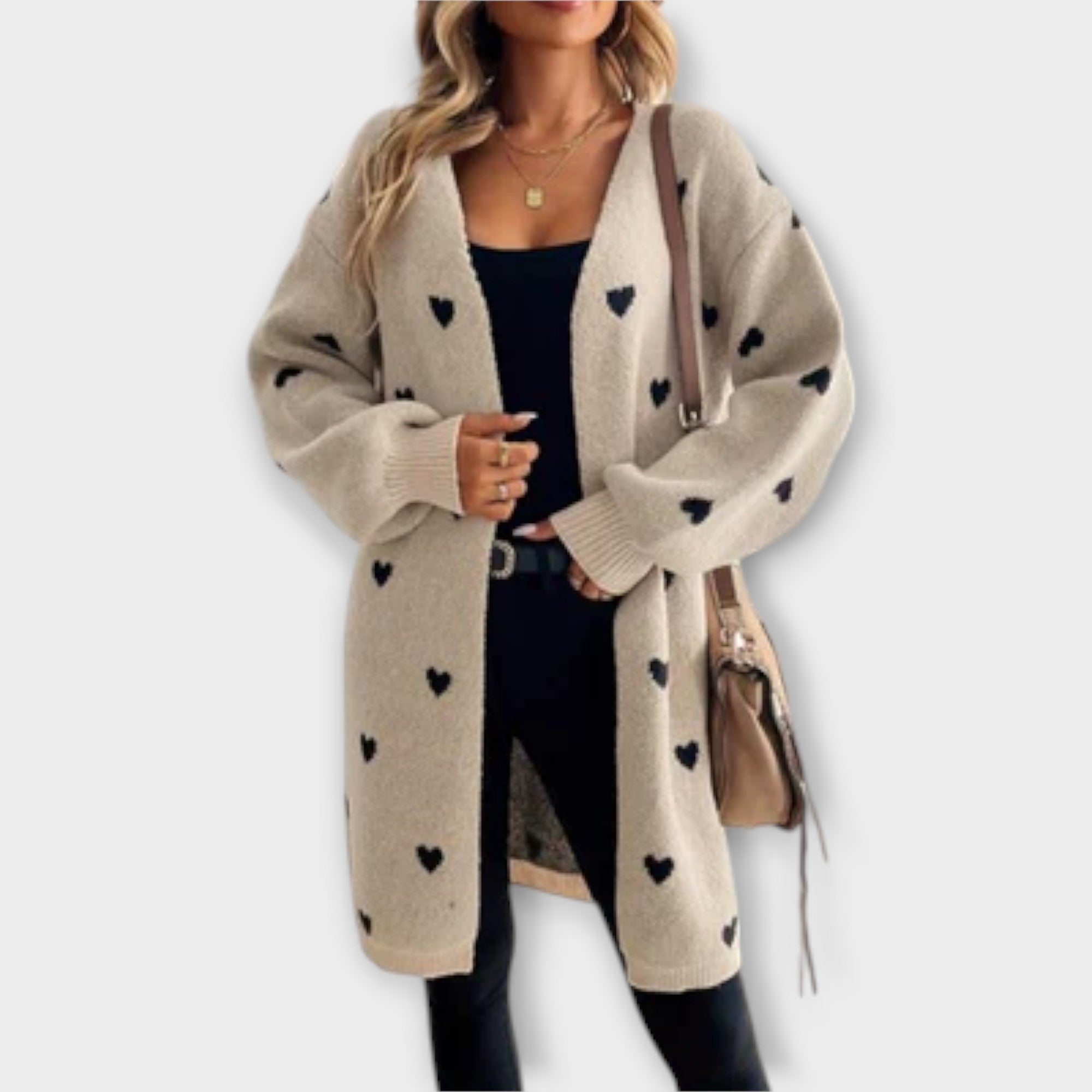 Julia - E Cardigan with Heart Pattern