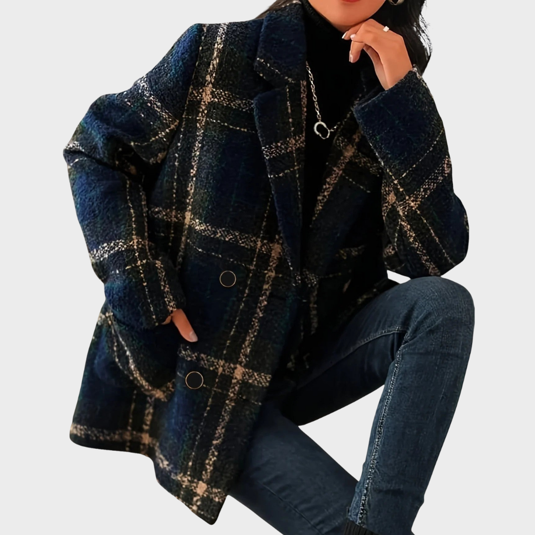 Natalie | Classic checked wool coat