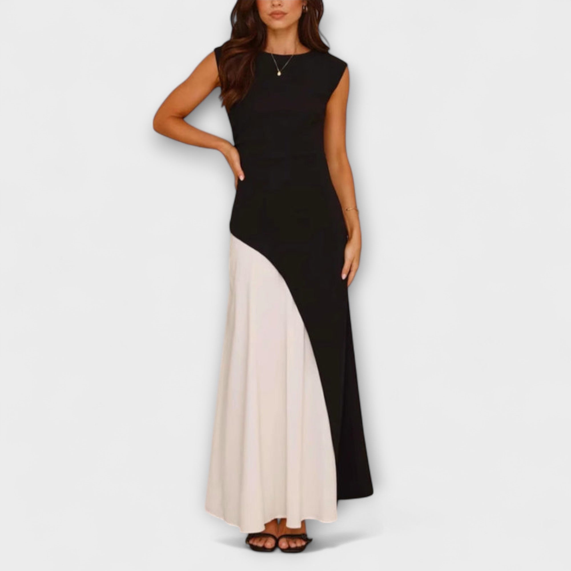 Isabel - Monochrome Colour Block Waist Dress