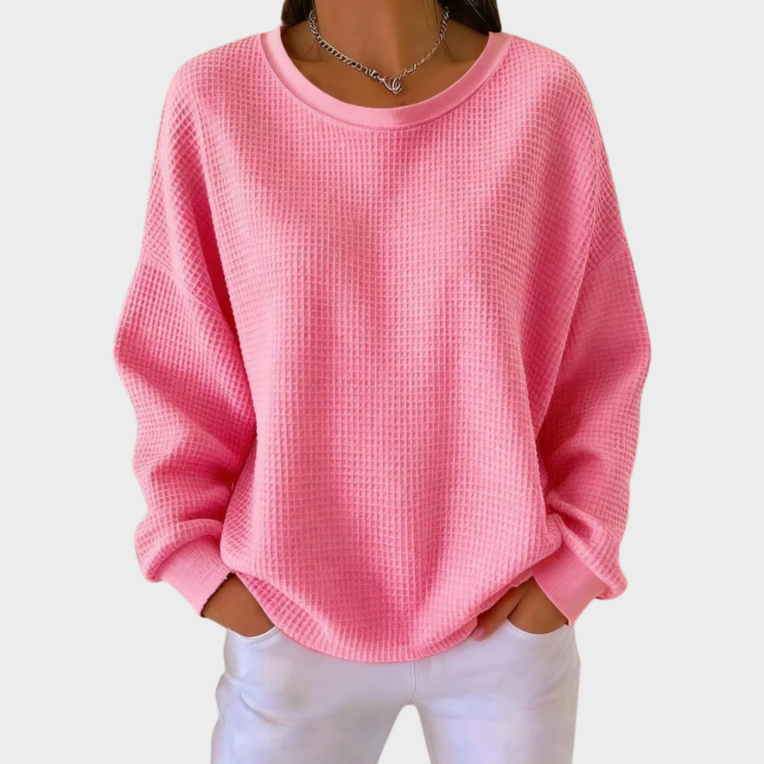 Nora | Waffle Knit Cotton Jumper Winter Long Sleeve