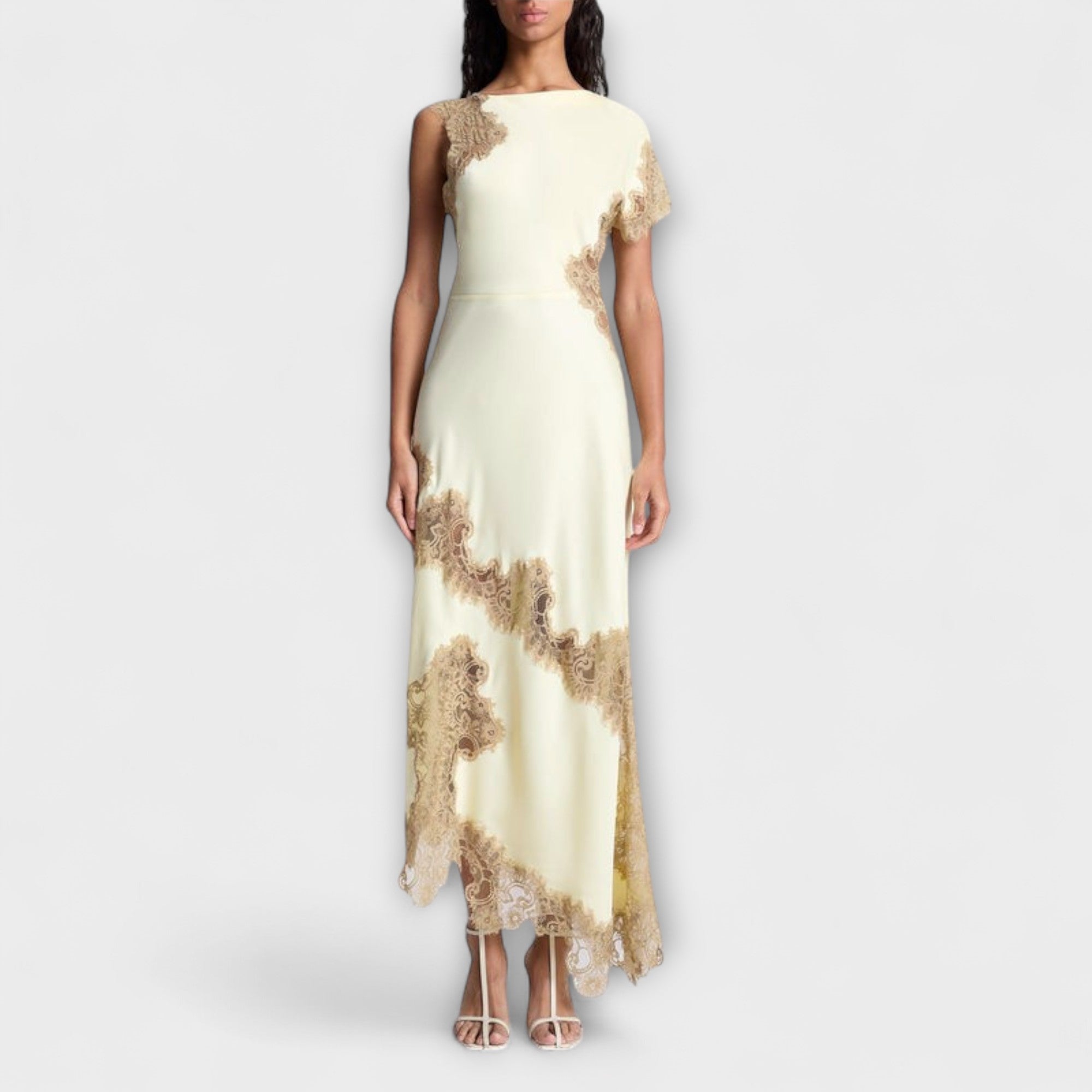 Margaret - Maxi Dress with Satin and Lace Accent