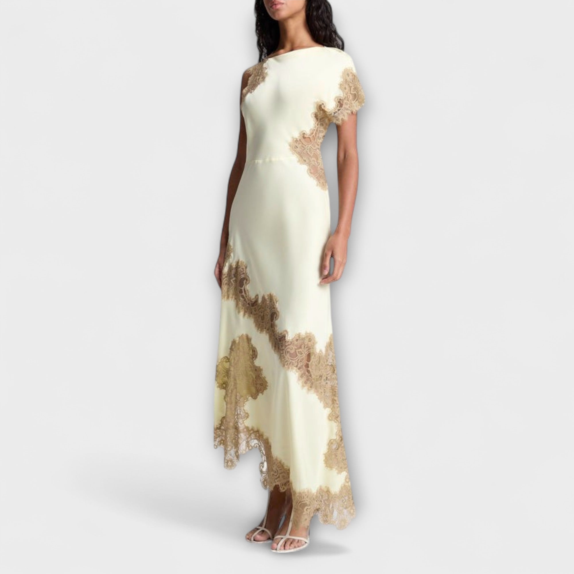 Margaret - Maxi Dress with Satin and Lace Accent