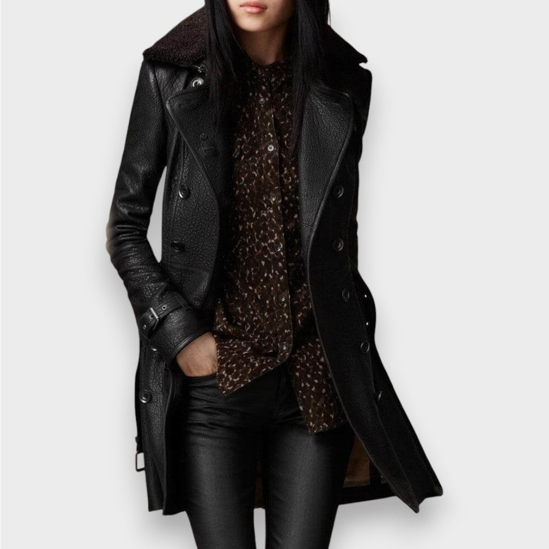 Nora | Elegant Leather Coat